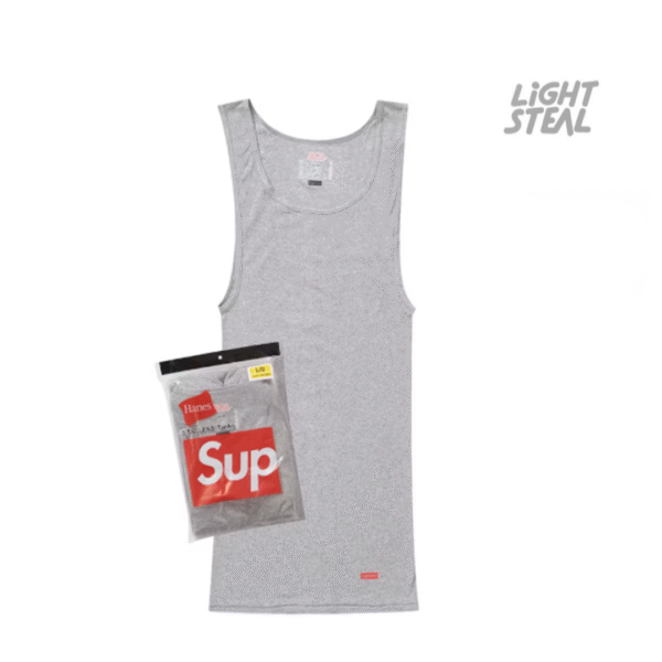 Supreme Hanes Tagless Tank Tops Grey (3 Pack)