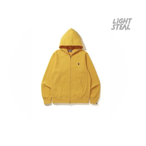 BAPE Full Zip Hoodie One Point Yellow