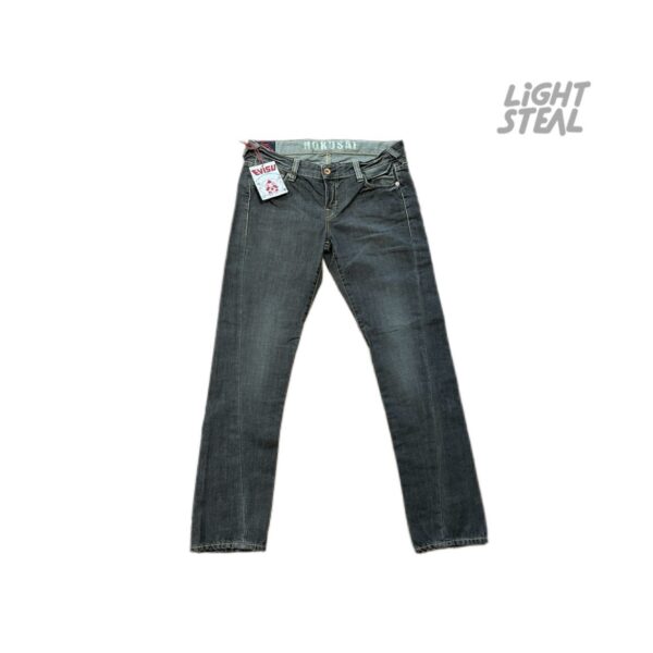 Evisu Jeans Hokusai Washed Charcoal Smoke Brown Seagull