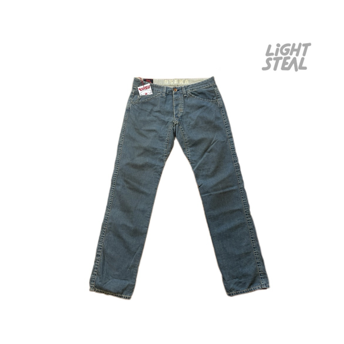 Evisu Jeans Osaka  Washed Teal Blue Grey Seagull Yellow - immagine 2