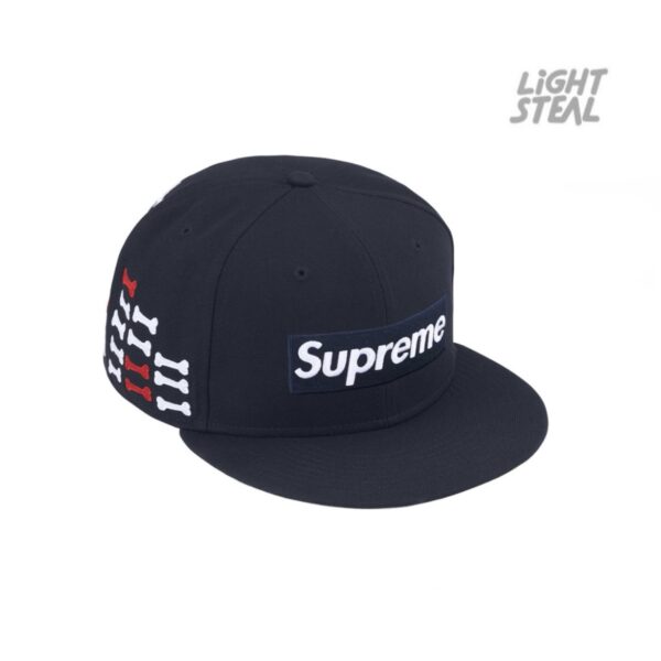 Supreme New Era Bones Box Logo 5-Panel Cap Navy - immagine 2