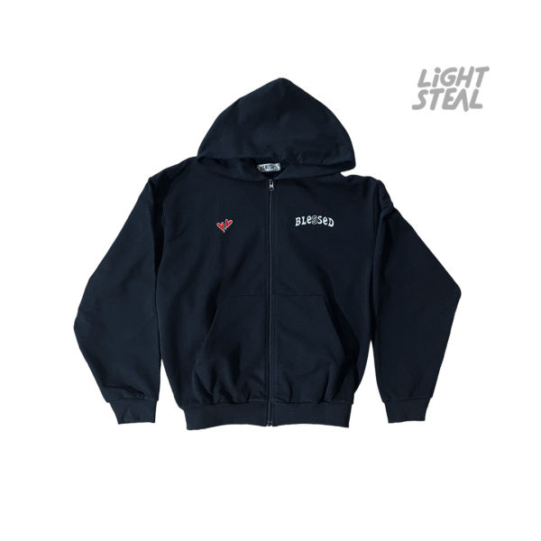 Blessed Zip Hoodie Love Never Ends Black
