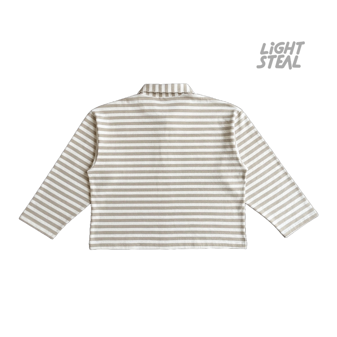 Polo Boxy Replacement Righe Beige/Panna - immagine 2