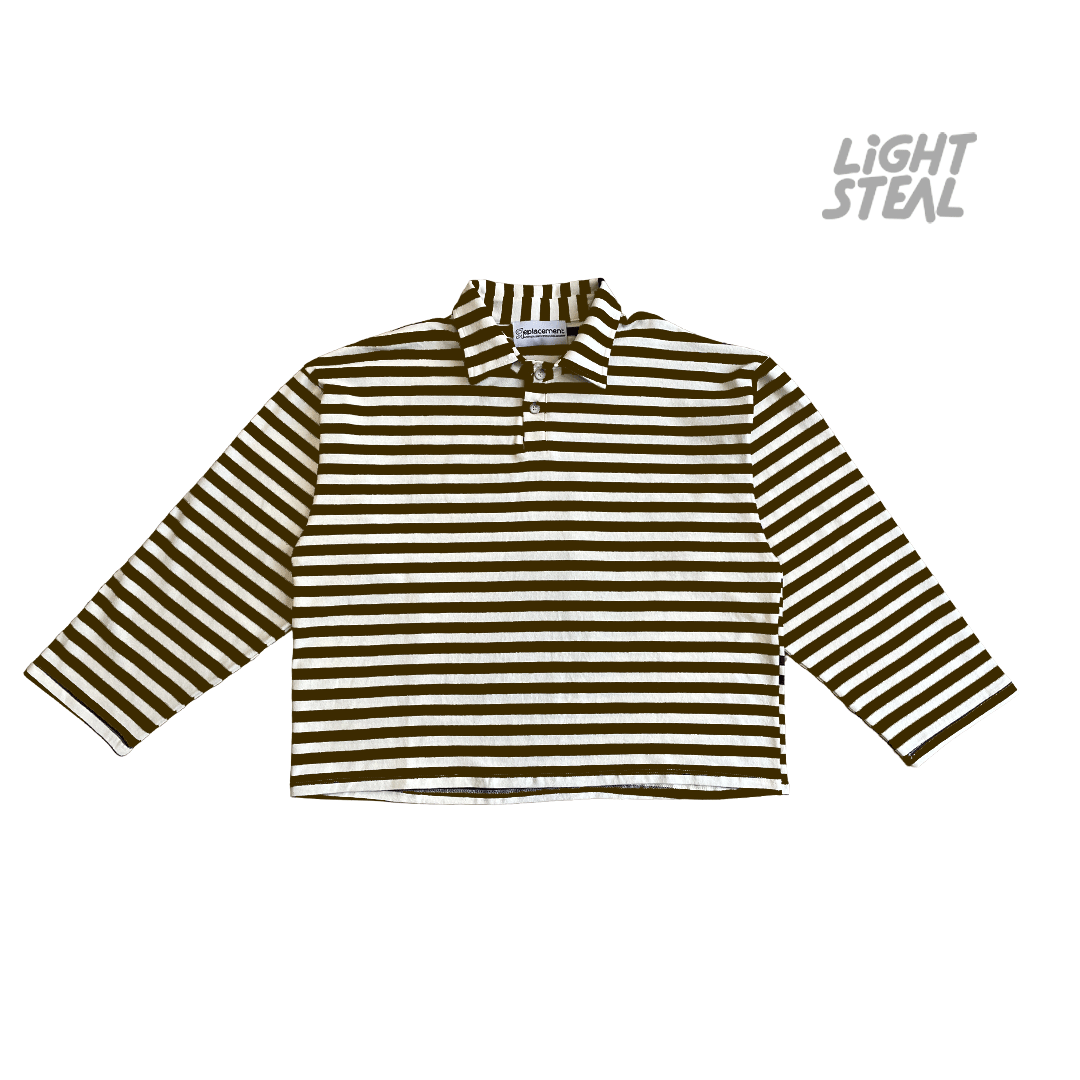 Polo Boxy Replacement Righe Beige/Marrone
