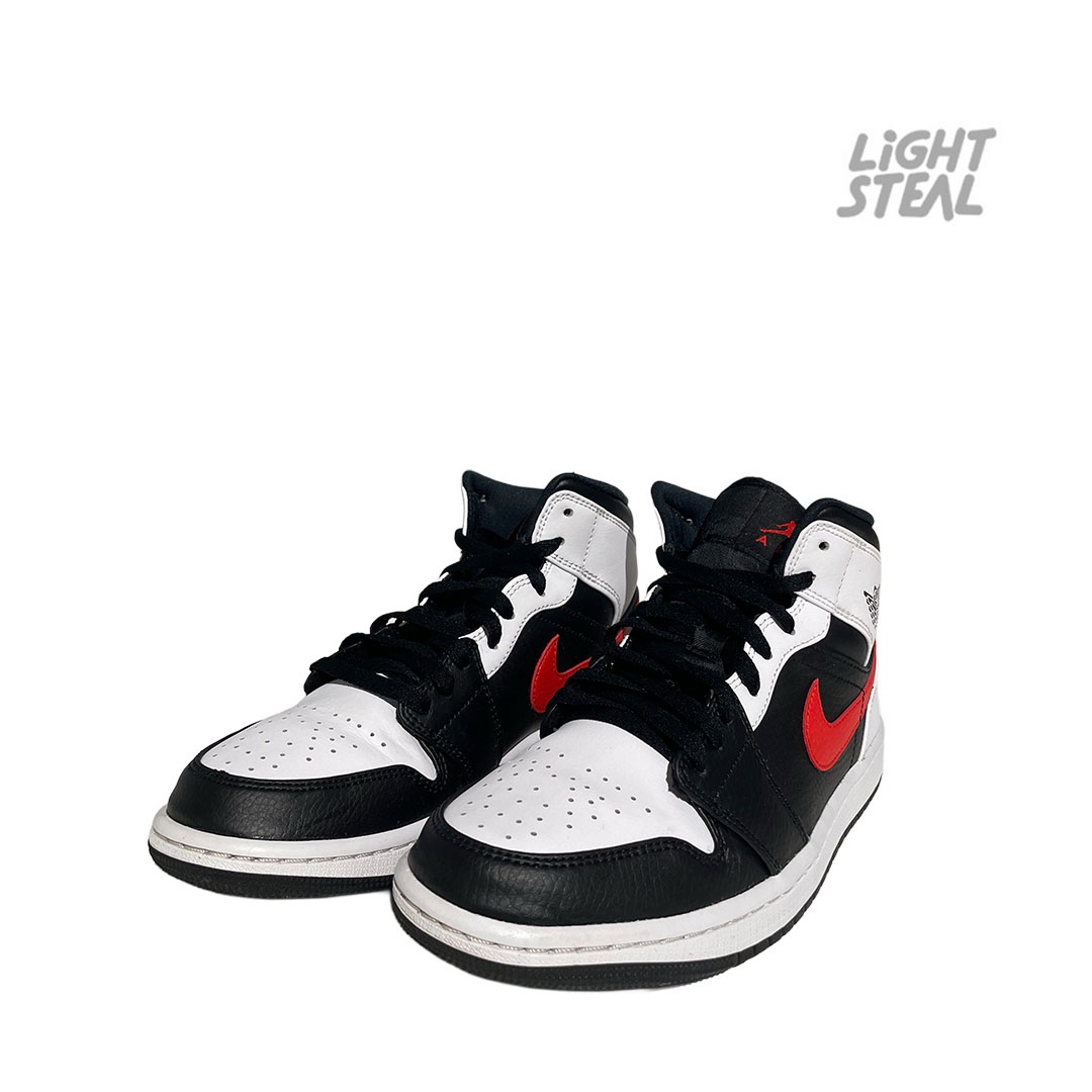 Jordan 1 Mid Black Chile Red White (Used) - immagine 3