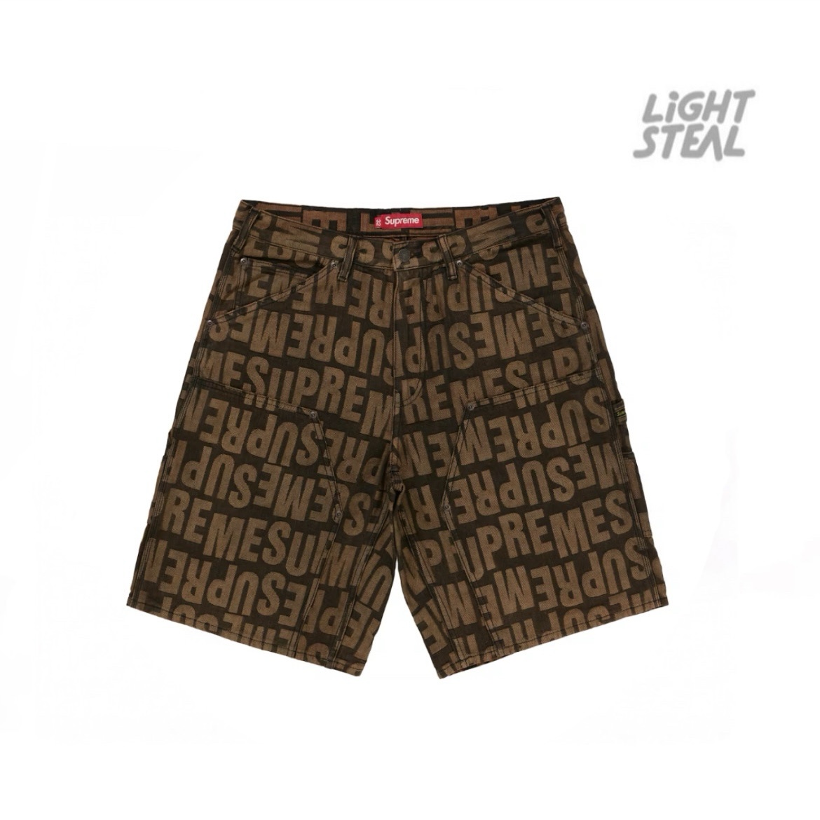 Supreme Denim Shorts Jacquard Dark Brown