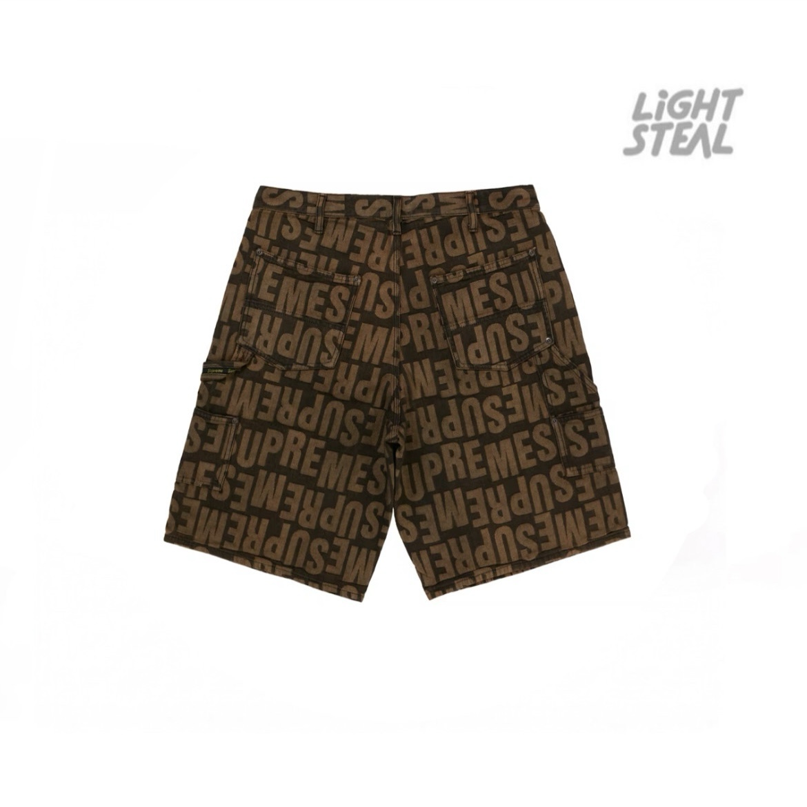 Supreme Denim Shorts Jacquard Dark Brown - immagine 2