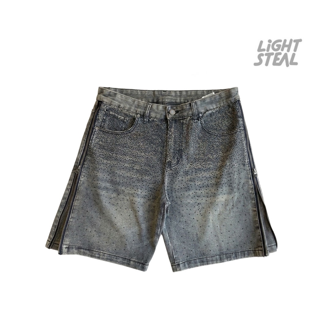 Replacement Hybrid Crystal Side Zip Jorts Acid Wash