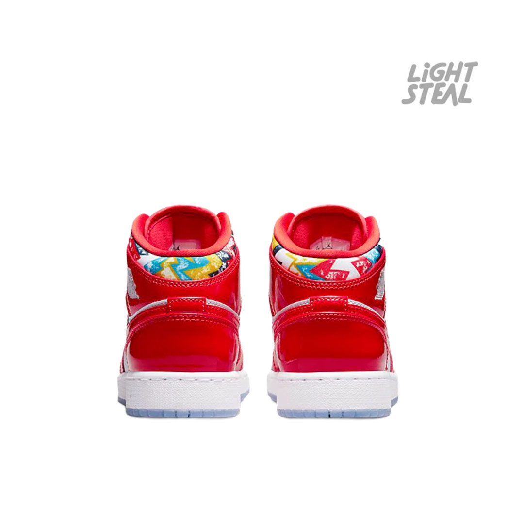 Jordan 1 Mid Barcelona Patent Red (GS) - immagine 4