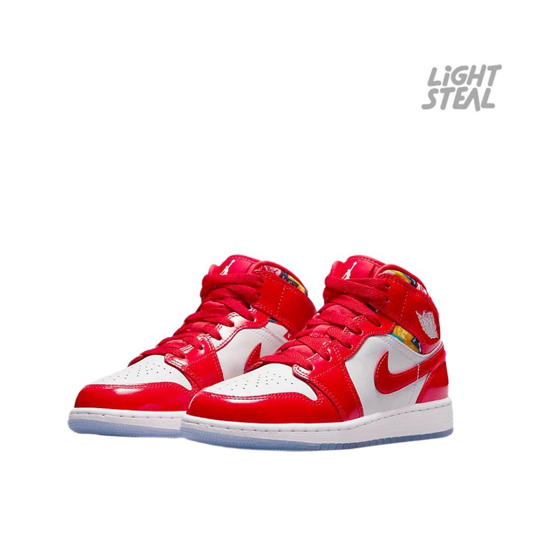 Jordan 1 Mid Barcelona Patent Red (GS) - immagine 3