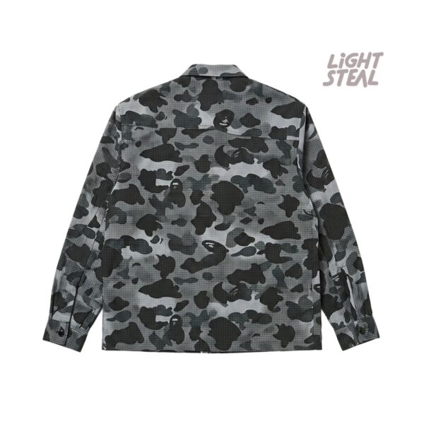 BAPE Grid Camo Relaxed Fit Military Shirt Black (Used)