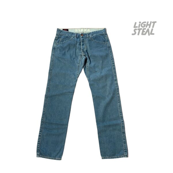 Evisu Jeans Osaka Washed Teal Blue Grey with Yellow Seagull (Used)