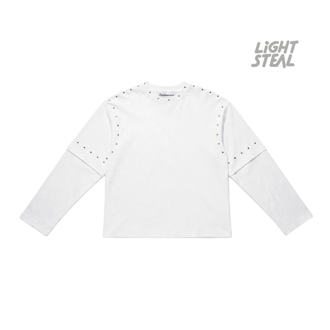 Longsleeve Replacement Dome Studs White