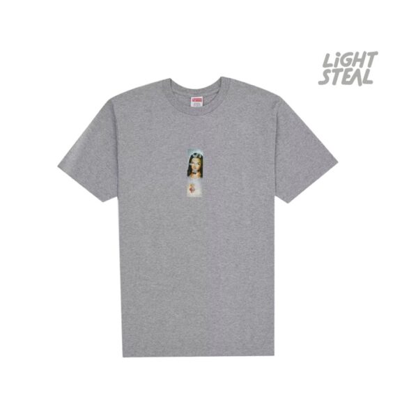 Supreme Prayer Card Box Logo Tee Heather Grey