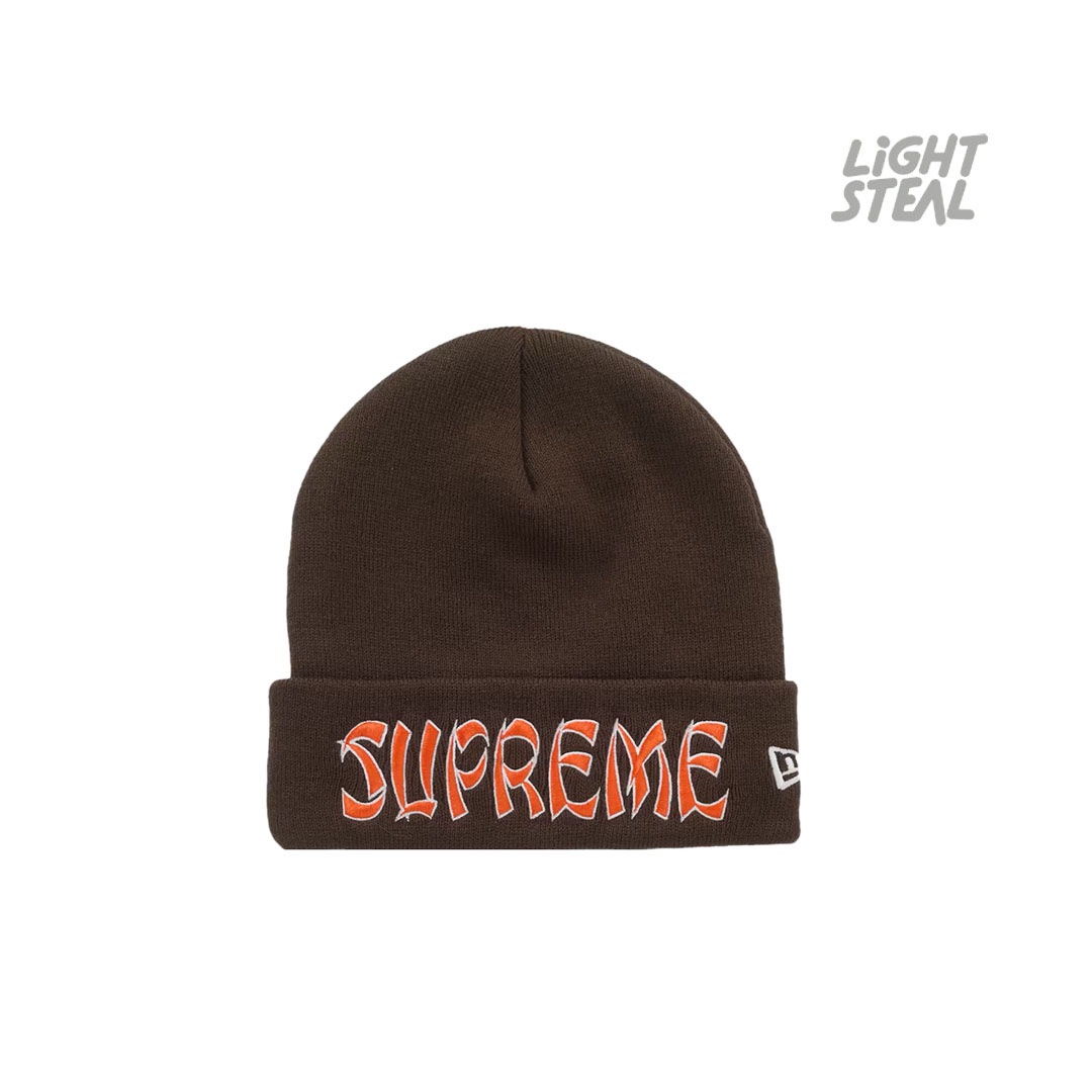 Supreme New Era Action Beanie Brown