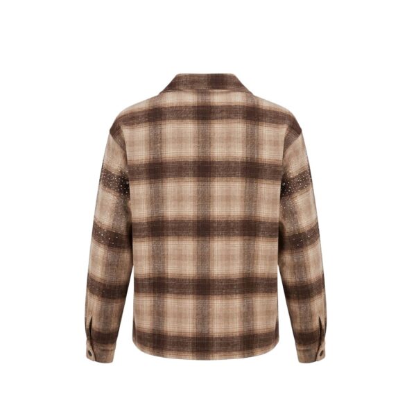 Replacement Crystal Sparkle Plaid Shirt Brown