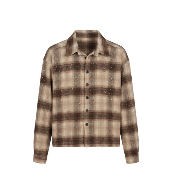 Replacement Crystal Sparkle Plaid Shirt Brown