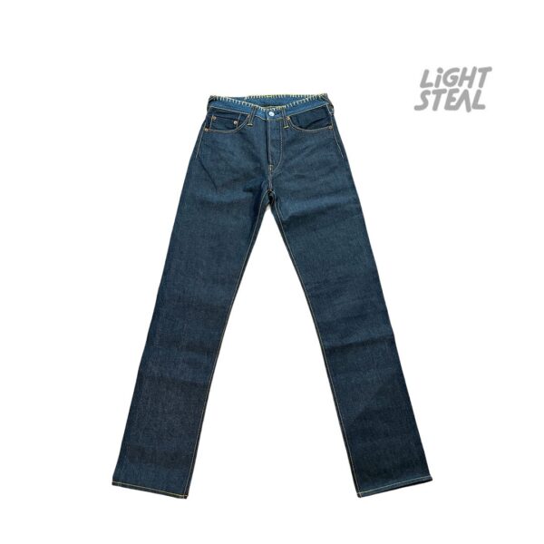 Jeans Evisu Genes Private Stock Raw Denim con Tasche Ricamate e Cucitura a Zig-Zag