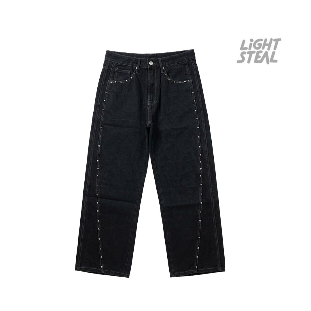 Replacement Jeans Dark Wash Metal Detail