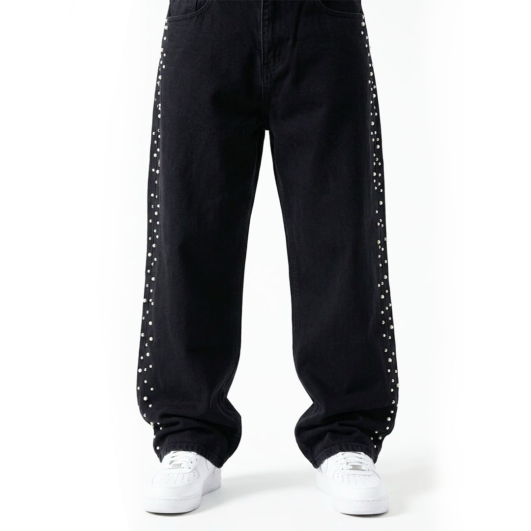 Jeans Replacement Baggy Fit con Dettaglio Perle - immagine 3