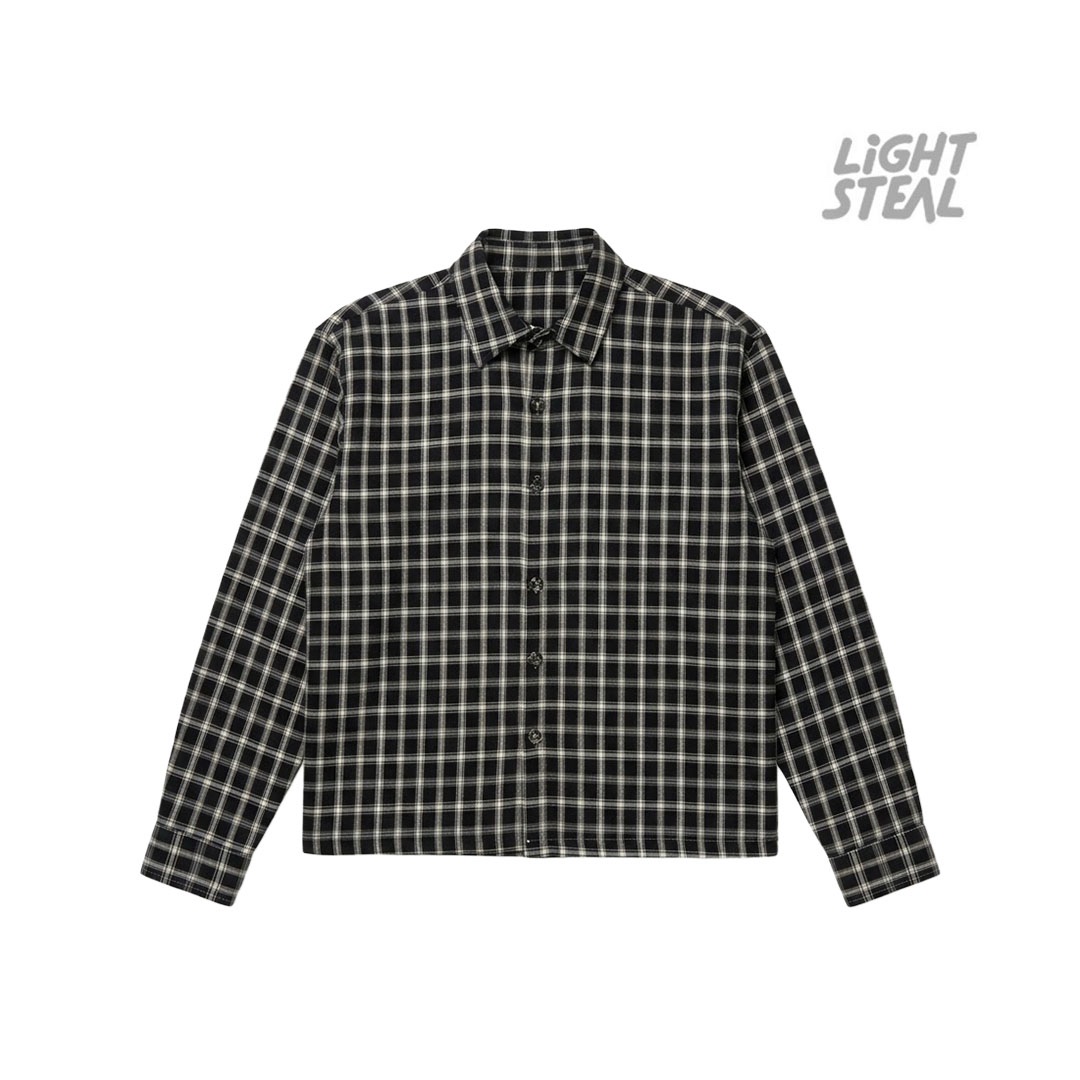 Camicia a Quadri Replacement Boxy Fit Black & Cream