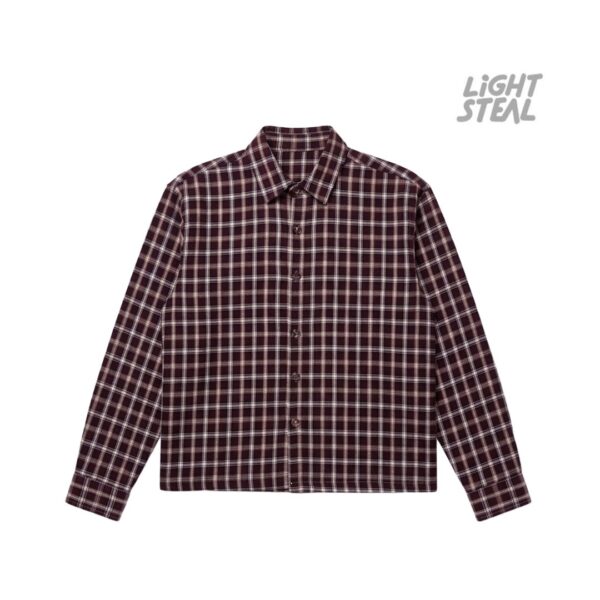 Camicia a Quadri Replacement Boxy Fit Boordeaux & Cream