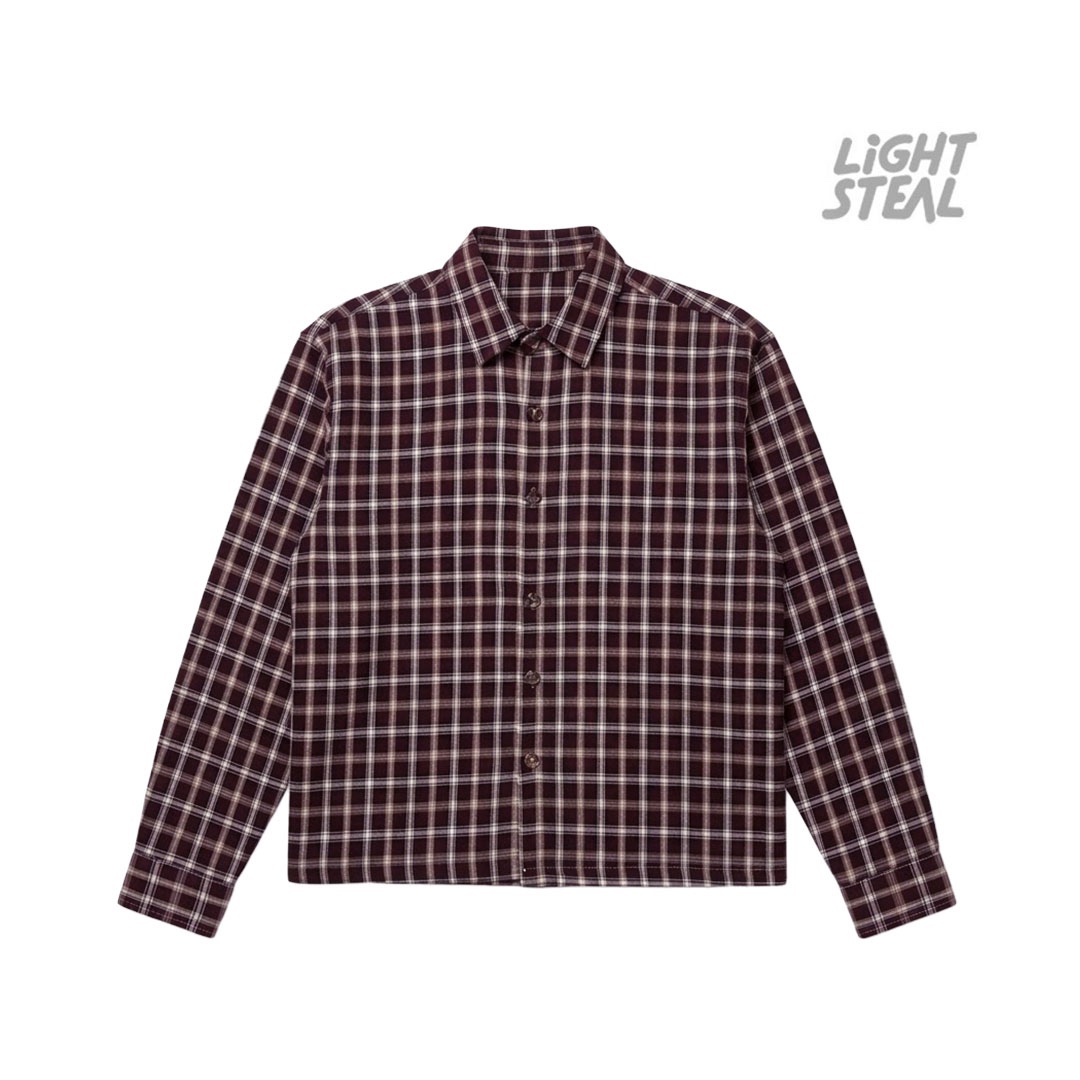 Camicia a Quadri Replacement Boxy Fit Boordeaux & Cream