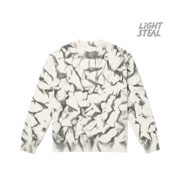 Maglione Girocollo Replacement Pattern Sfumato Bianco e Nero