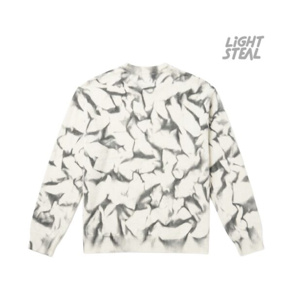 Maglione Girocollo Replacement Pattern Sfumato Bianco e Nero