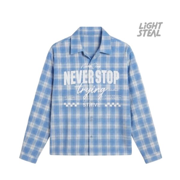 Camicia a Quadri Replacement Never Stop Trying Blue & White