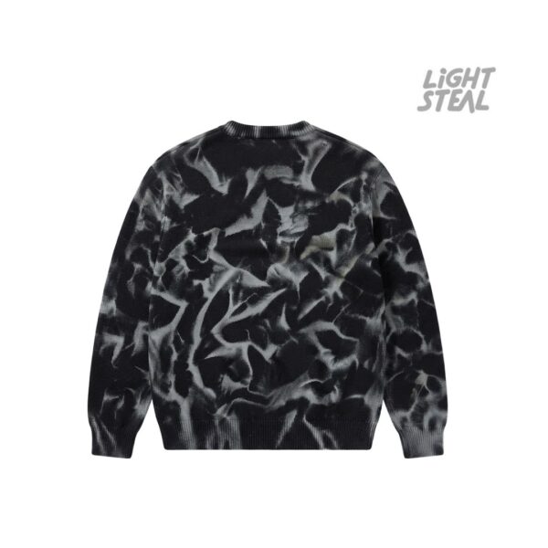 Maglione Girocollo Replacement Pattern Sfumato Nero e Bianco